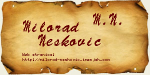 Milorad Nešković vizit kartica